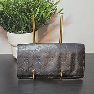 Gucci Black Embossed Leather Wallet